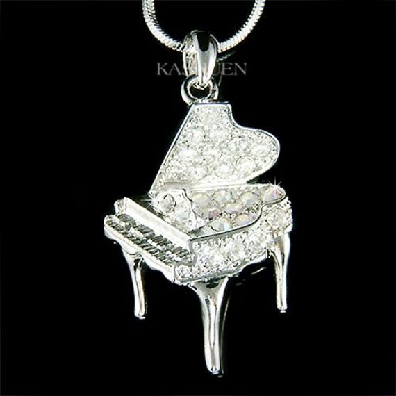 Swarovski Kristall Flügel Halskette Musikinstrument Anhänger Charme Musik Musiker Weihnachten 16.18.30.40.50.60 Geburtstag Geschenk von Kashuen