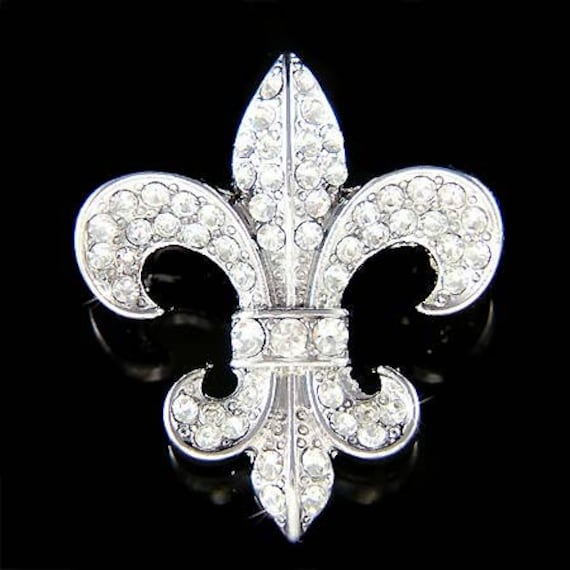 Swarovski Kristall Französisch Fleur De Lys Lis Blume Floral Frankreich Paris Pin Brosche Braut Hochzeit Mutter Der Schmuck Weihnachtsgeschenk Cute von Kashuen
