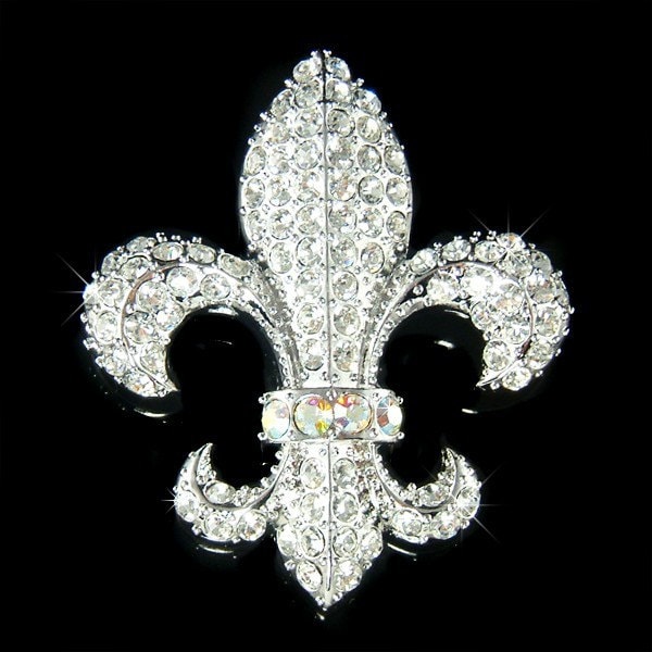 Swarovski Kristall Französisch Fleur De Lys Lis Blume Floral Frankreich Paris Pin Brosche Braut Hochzeit Mutter Der Schmuck Weihnachtsgeschenk Neu von Kashuen