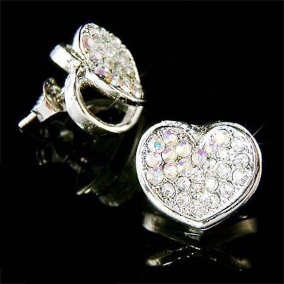 Swarovski Kristall Funkelnde Liebe Zwei Herz Ohrstecker Braut Hochzeit Ohrringe Schmuck Liebhaber Valentinstag Muttertag Weihnachten Bff Beste von Kashuen