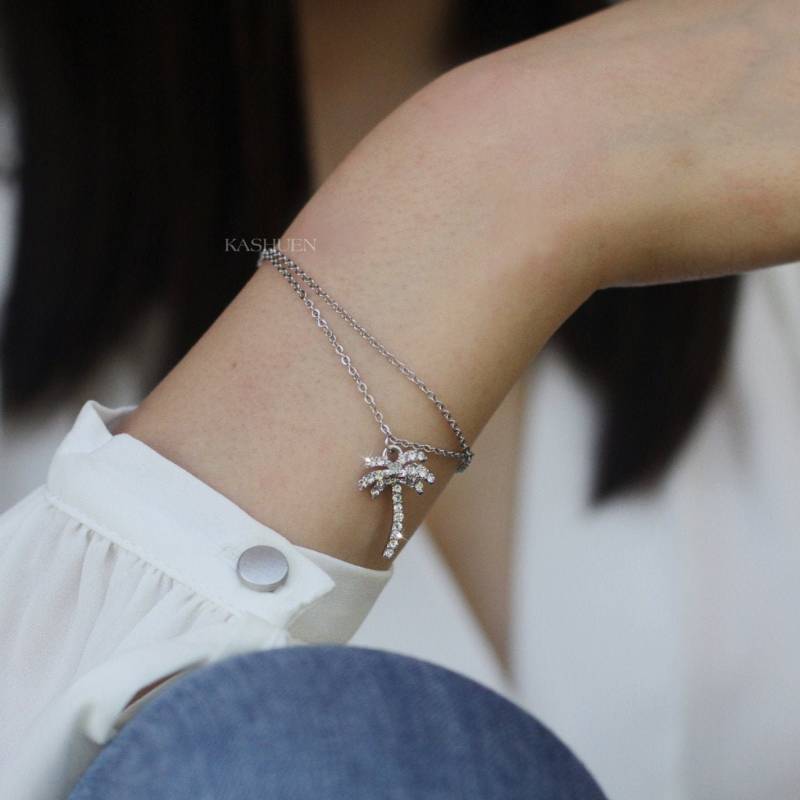 Swarovski Kristall Hawaii Urlaub Palme Kokosnuss Braut Strand Hochzeit Charm Armband Weihnachtsgeschenk New Tropical Island Schmuck von Kashuen