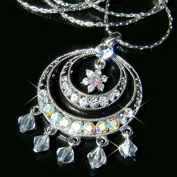 Swarovski Kristall Kreis Der Liebe Blumen Floral Halskette Braut Brautjungfern Hochzeit Schmuck Weihnachtsgeschenk 20.30.40.50.geburtstagsgeschenk von Kashuen