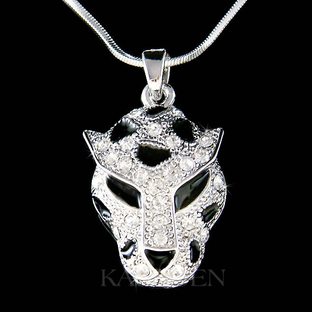Swarovski Kristall Leopard Ozelot Jaguar Gepard Tiger Löwe Tier Anhänger Charm Kette Halskette Schmuck Freunde Weihnachten 30. Geburtstagsgeschenk von Kashuen
