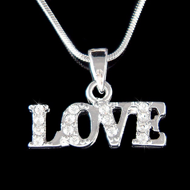 Swarovski Kristall Liebe Halskette 4 Buchstaben Worte Liebhaber Herz Schmuck Beste Freunde Familie Weihnachten 20 30 40 50 60 Geburtstag Geschenk Neu von Kashuen