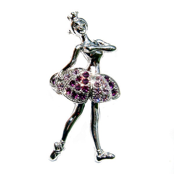 Swarovski Kristall Lila Ballerina Ballett Tanz Mädchen Tänzerin Tanzen Pin Brosche Schmuck Valentines Coach Lehrer Muttertag Weihnachtsgeschenk von Kashuen