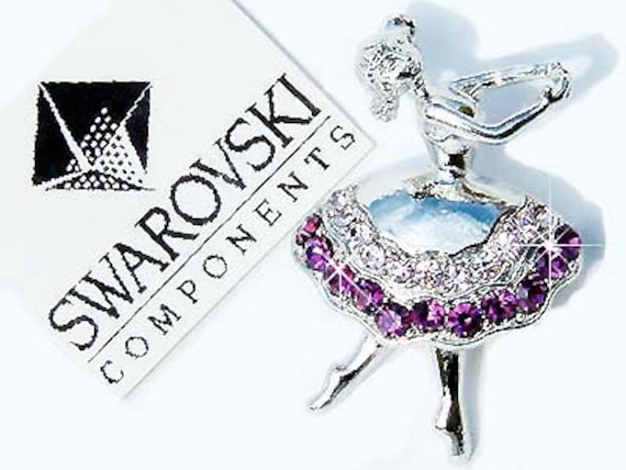 Swarovski Kristall Lila Ballerina Ballett Tanz Mädchen Tänzerin Tanzen Pin Brosche Schmuck Valentines Coach Muttertag Weihnachtsgeschenk New Cute von Kashuen