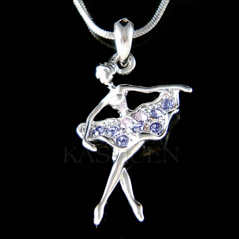 Swarovski Kristall Lila Ballerina Der Nussknacker Balletttänzerin Mädchen Halskette Schwanensee Liebhaber Schmuck Freund Weihnachten Nichte von Kashuen