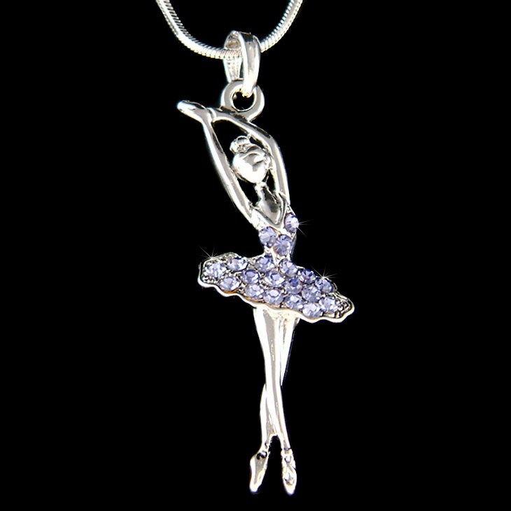 Swarovski Kristall Lila Ballerina Halskette Ballett Tanz Mädchen Tänzerin Tanzende Schmuck Weihnachten 15. 16. 18. 20. 25. Geburtstagsgeschenk von Kashuen