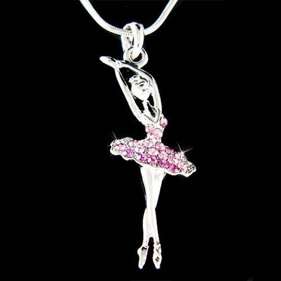 Swarovski Kristall Lila Ballerina Halskette Balletttänzerin Tanzmädchen Tanzende Mädchen Schmuck Weihnachten 13. 14. 15. 16. 17. Geburtstagsgeschenk von Kashuen