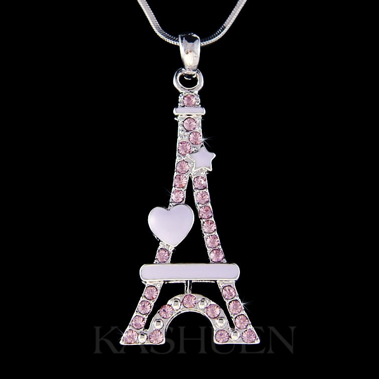 Swarovski Kristall Lila Eiffelturm Halskette Reisen Paris Frankreich Flitterwochen Herz Stern Schmuck Weihnachten Beste Freundin 60 von Kashuen