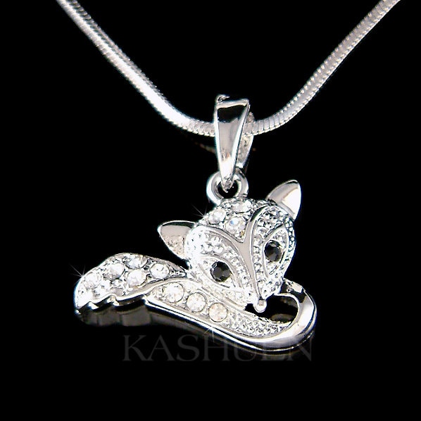 Swarovski Kristall Nette Roter Fuchs Halskette Wildlife Tier Liebhaber Schmuck Charme Anhänger Kette Bff Bestie Weihnachten 10.13.18.geburtstag von Kashuen