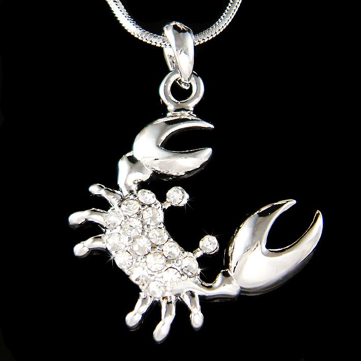 Swarovski Kristall Niedliche Krabbe Halskette Ozean Strand Marine Meer Hochzeit Sternzeichen Krebs Charme Anhänger Schmuck 9 16Th Birthday von Kashuen