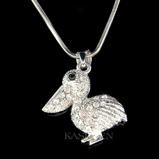 Swarovski Kristall Pelikan Halskette Wasservogel Meer Ozean Strand Tier Urlaub Erinnerung Schlüsselanhänger Schmuck Weihnachten 30 40 Geburtstag von Kashuen