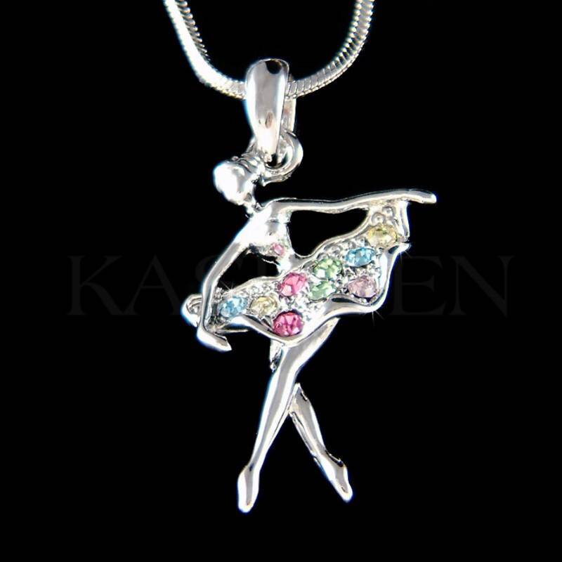 Swarovski Kristall Regenbogen Ballerina Der Nussknacker Ballett Tänzerin Mädchen Halskette Schwanensee Liebhaber Schmuck Freund Weihnachten von Kashuen