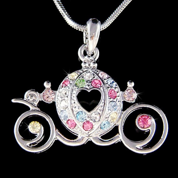 Swarovski Kristall Regenbogen Prinzessin Kürbis Kutsche Halskette Braut Hochzeit Schmuck Weihnachten Quinceamaßa 15.16.17.18.geburtstagsgeschenke von Kashuen