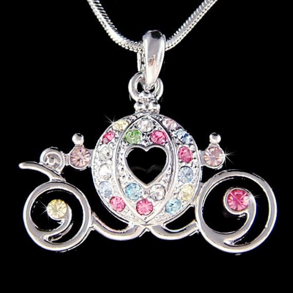 Swarovski Kristall Regenbogen Prinzessin Kürbis Kutsche Halskette Braut Hochzeit Schmuck Weihnachten Quinceamaßa 15.16.17.18.geburtstagsgeschenke von Kashuen