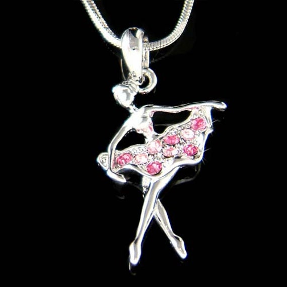 Swarovski Kristall Rosa Ballerina Der Nussknacker Balletttänzerin Mädchen Halskette Schwanensee Liebhaber Schmuck Freund Weihnachten 16. Geburtstag von Kashuen