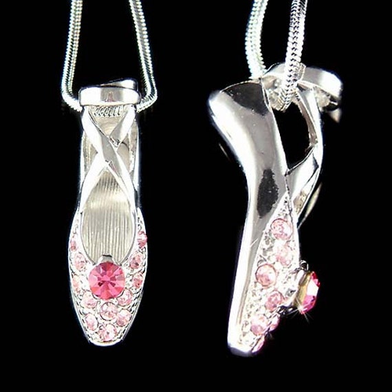 Swarovski Kristall Rosa Ballerina Hausschuhe Halskette Ballettschuhe Tanzmädchen Tänzerin Tanzen Der Schwanensee Nussknacker Schmuck 18 von Kashuen