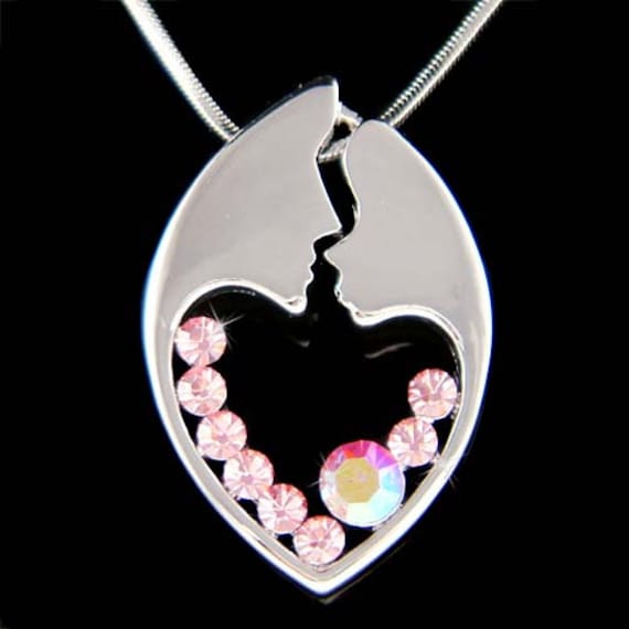 Swarovski Kristall Rosa Mom Mutter Tochter Liebe Baby Kind Kinder Mädchen Küsse Herz Mutterschaft Halskette Erinnerung Schmuck Muttertagsgeschenk von Kashuen