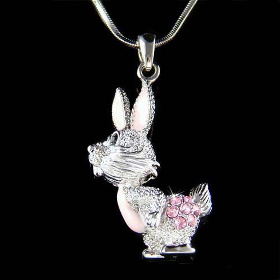 Swarovski Kristall Rosa Osterhase Hase Halskette Mädchen Schmuck Weihnachten Beste Freundin 10. 11. 12. 13. 14. 15. Geburtstagsgeschenk Neu von Kashuen