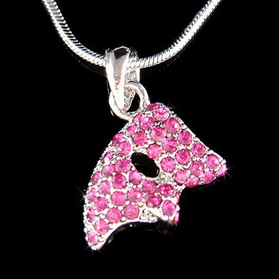 Swarovski Kristall Rosa Phantom Der Oper Masquerade Maske Charme Halskette Broadway Frauen Strass Schmuck Weihnachten 40 50 Geburtstag Geschenk von Kashuen