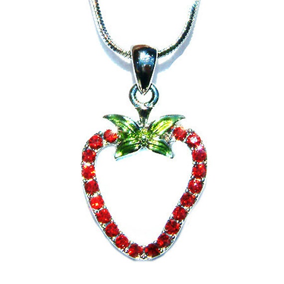 Swarovski Kristall Rot Strawberry Halskette Saftige Frucht Schmuck Weihnachten Niee 12. 13. 14. 15. 16. 17. 18. 19. 20. 25 Geburtstagsgeschenk von Kashuen