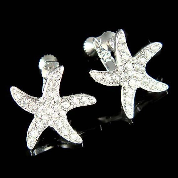 Swarovski Kristall Starfish Sterne Fisch Marine Schraubverschluss Ohrclips Strand Hochzeit Schmuck Beste Freunde Geburtstag Weihnachtsgeschenk Neu von Kashuen