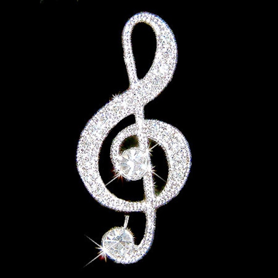 Swarovski Kristall Treble G Clef Liebe Musik Note Pin Brosche Schmuck Musiker Beste Freunde Muttertag Tochter Band Weihnachtsgeschenk von Kashuen