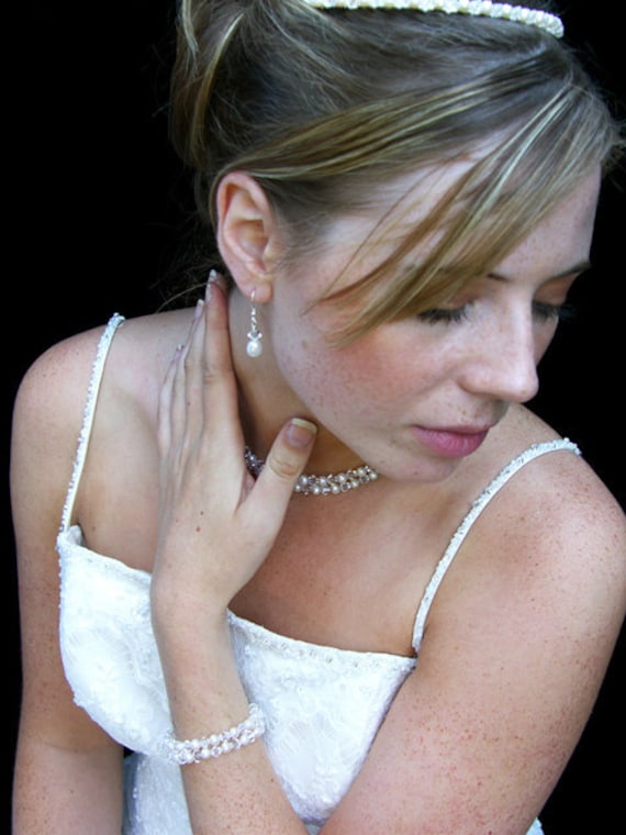 Swarovski Kristall Weiße Perle 2 Stränge Sterling Silber Schlicht Edel Braut Hochzeit Brautjungfern Halskette Verlobung Beste Freunde Geschenke Neu von Kashuen