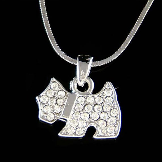 Swarovski Kristall Westie Scottish Terrier Halskette Scottie Dog Welpe Schmuck Weihnachten 20.30 von Kashuen