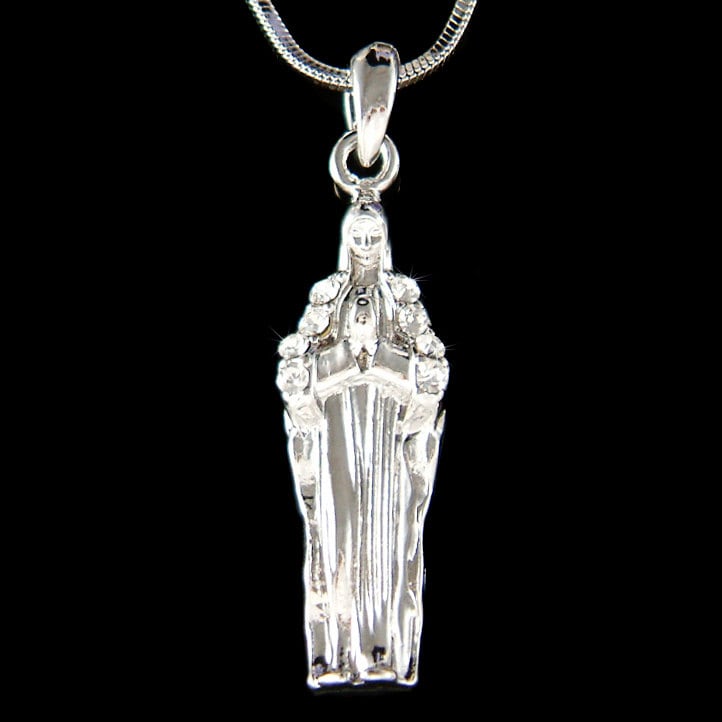 Swarovski Kristall Zierliche Jungfrau Maria Halskette Unsere Dame Von Virgen De Guadalupe Religiöser Charme Frauen Männer Unisex Schmuck von Kashuen
