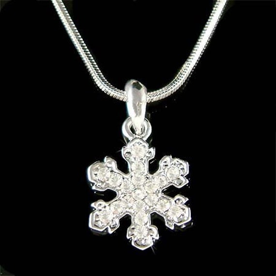 Swarovski Kristall Zierliche Schneeflocke Halskette Braut Hochzeit Weihnachten Urlaub Winter Saison 30 Geburtstag Weihnachtsgeschenk Passen von Kashuen