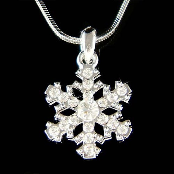 Swarovski Kristall Zierliche Schneeflocke Halskette Braut Weihnachten Hochzeit Urlaub Winter Saison 40 Geburtstag Weihnachtsgeschenk Passen von Kashuen