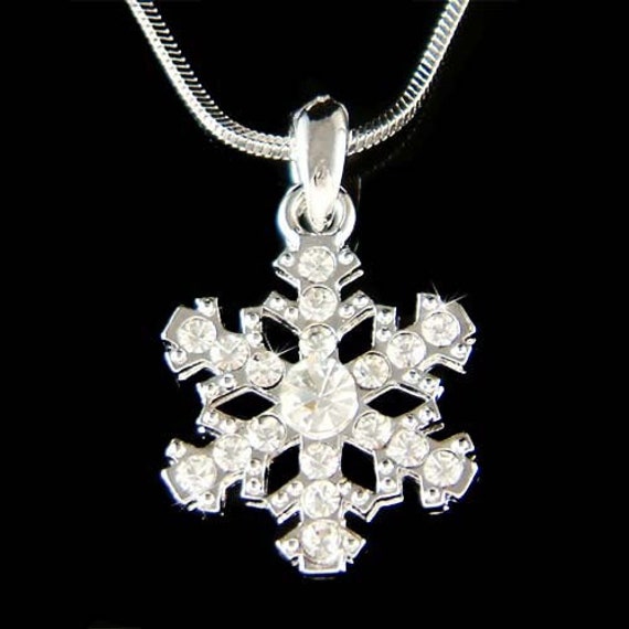 Swarovski-Kristall, Zierliche Schneeflocken-Halskette, Brautschmuck, Weihnachten, Hochzeit, Urlaub, Wintersaison, 40. Geburtstag, Weihnachtsgeschenk von Kashuen