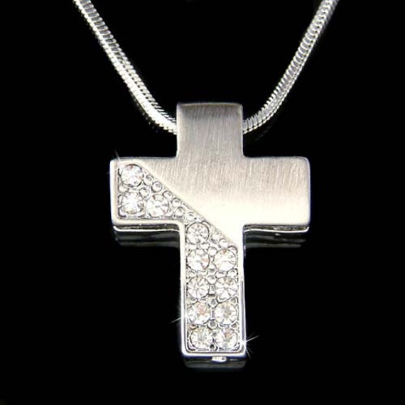 Swarovski-Kristallkreuz, Stilvolle Moderne Taufe, Kommunion, Jesus Christus, Gott, Herr, Religiös, Unisex-Halskette, Schmuck, Beste Freunde von Kashuen