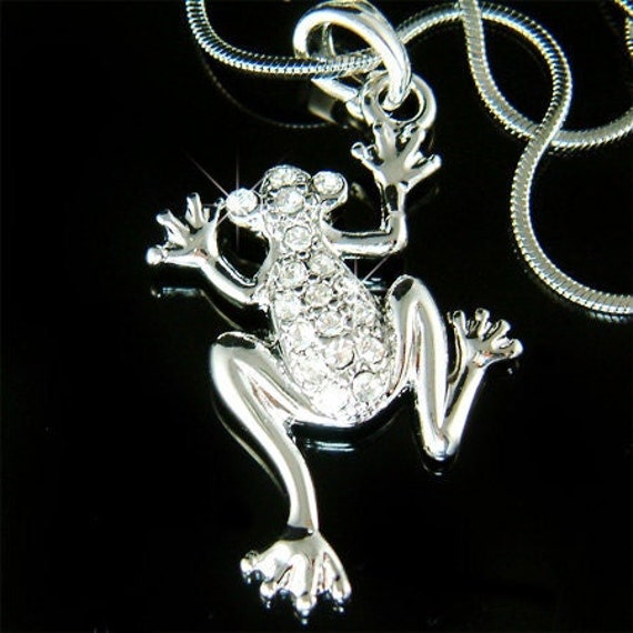 Swarovski Strass Frosch Prinz Halskette Creek River Animal Keychain Schmuck Weihnachten 18. 20. 30. 40 Geburtstag Geschenk von Kashuen