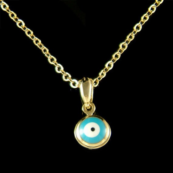 Zierliche Doppelseitige Evil Eye Schutz Ward Off Vergoldete Kette Halskette Charm Weihnachten 15. 16. Geburtstag Geschenk Religiöser Schmuck von Kashuen