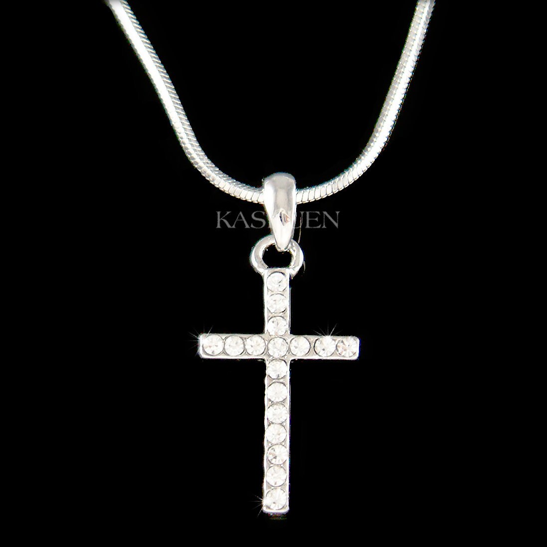 Zierliche Swarovski Kristall Einfache Kreuz Halskette Gott Herr Jesus Christus Religiöser Schmuck Weihnachten Vatertag 9 50 60 70 Geburtstag Geschenk von Kashuen