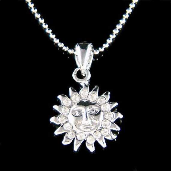 Zierliche Swarovski Kristall Sonne Gesicht Sunshine Boho Energie Sunburst Halskette Healing Schmuck Weihnachten Geburtstagsgeschenk Passend Zu von Kashuen