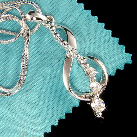 Violin-G-Schlüssel, Swarovski-Kristall, Musiknoten-Anhänger, Charm-Halskette, Weihnachten von Kashuen