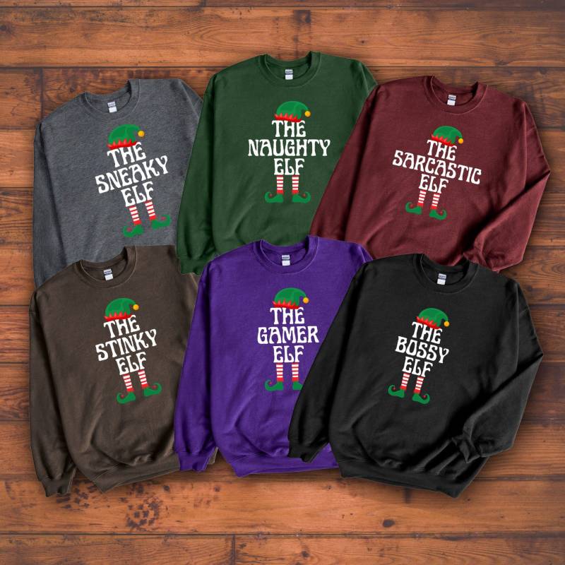 Benutzerdefinierte Elfenpullover | Familie Gruppe Weihnachtself Sweatshirt Passender Familien Elfen Pullover Erwachsene Kinder Jugend Unisex von KashyGear