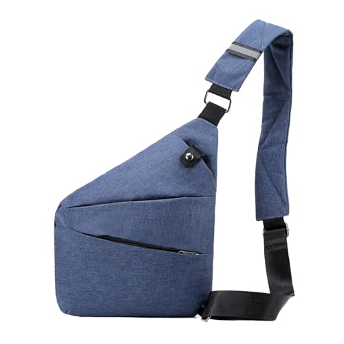 Anti Diebstahl Tasche Damen Diebstahlsichere Reisetasche Tasche Diebstahlsicher Brusttasche Sichere Tasche Anti Theft Travel Bag Flex Tasche Umhängetasche Bodybag Rechtshänder (Blau) von Kashyke