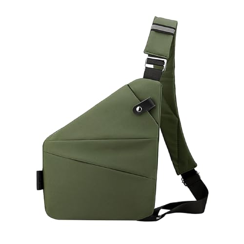 Anti Diebstahl Tasche Damen Diebstahlsichere Reisetasche Tasche Diebstahlsicher Brusttasche Sichere Tasche Anti Theft Travel Bag Flex Tasche Umhängetasche Bodybag Rechtshänder (Grün) von Kashyke