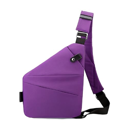 Anti Diebstahl Tasche Damen Diebstahlsichere Reisetasche Tasche Diebstahlsicher Brusttasche Sichere Tasche Anti Theft Travel Bag Flex Tasche Umhängetasche Bodybag Rechtshänder (Lila) von Kashyke