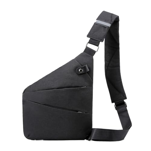 Anti Diebstahl Tasche Damen Diebstahlsichere Reisetasche Tasche Diebstahlsicher Brusttasche Sichere Tasche Anti Theft Travel Bag Flex Tasche Umhängetasche Bodybag Rechtshänder (Schwarz) von Kashyke