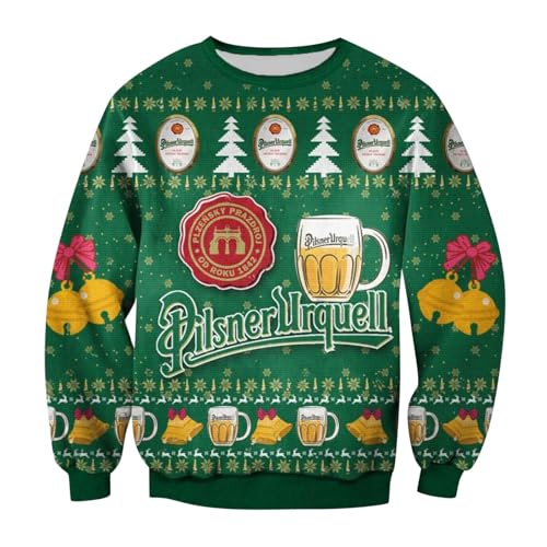 Bier Weihnachtspullover Herren Lustig Alkohol Weihnachtspulli Bier Pullover Hässlich Ugly Christmas Sweater Xmas Bier Weihnachts Pullover Hoodie Sweatshirt Damen Herren Weihnachtsoutfit von Kashyke