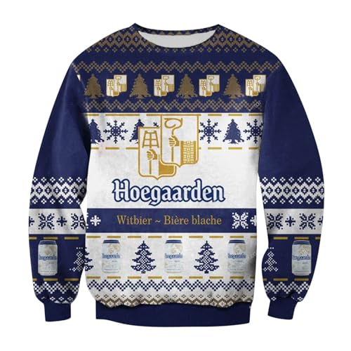 Bier Weihnachtspullover Herren Lustig Alkohol Weihnachtspulli Bier Pullover Hässlich Ugly Christmas Sweater Xmas Bier Weihnachts Pullover Hoodie Sweatshirt Damen Herren Weihnachtsoutfit von Kashyke