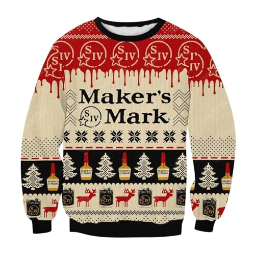 Bier Weihnachtspullover Herren Lustig Alkohol Weihnachtspulli Bier Pullover Hässlich Ugly Christmas Sweater Xmas Bier Weihnachts Pullover Hoodie Sweatshirt Damen Herren Weihnachtsoutfit von Kashyke