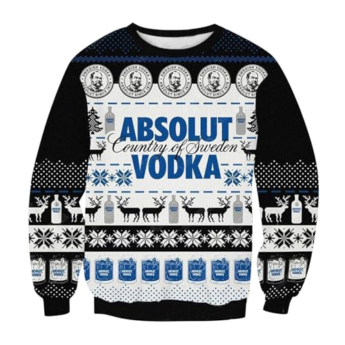 Bier Weihnachtspullover Herren Lustig Alkohol Weihnachtspulli Bier Pullover Hässlich Ugly Christmas Sweater Xmas Bier Weihnachts Pullover Hoodie Sweatshirt Damen Herren Weihnachtsoutfit von Kashyke