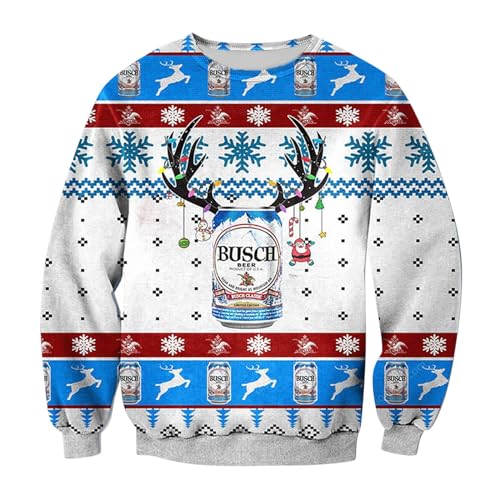 Bier Weihnachtspullover Herren Lustig Alkohol Weihnachtspulli Bier Pullover Hässlich Ugly Christmas Sweater Xmas Bier Weihnachts Pullover Hoodie Sweatshirt Damen Herren Weihnachtsoutfit von Kashyke